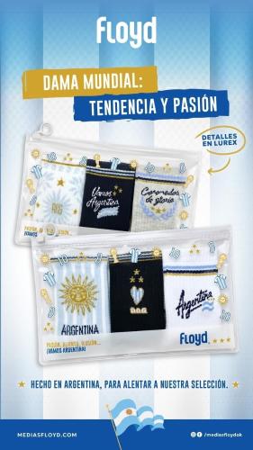 Pack X 3 Floyd  Tenis Argentina Campeon Dama Algodon
