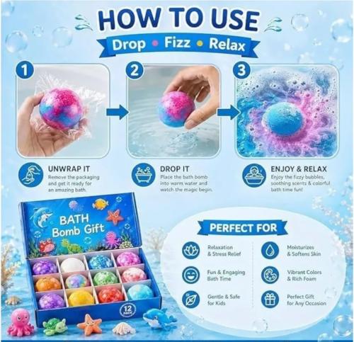 Caja ×12 de Bombas de Baño Sales, Jugueteria, Día del Niño - Miniatura 5
