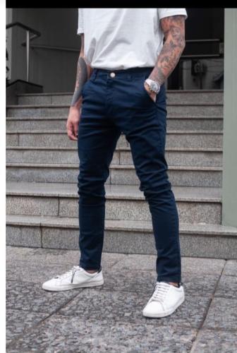 Pantslon Corte Chino Semichupin Color Azul