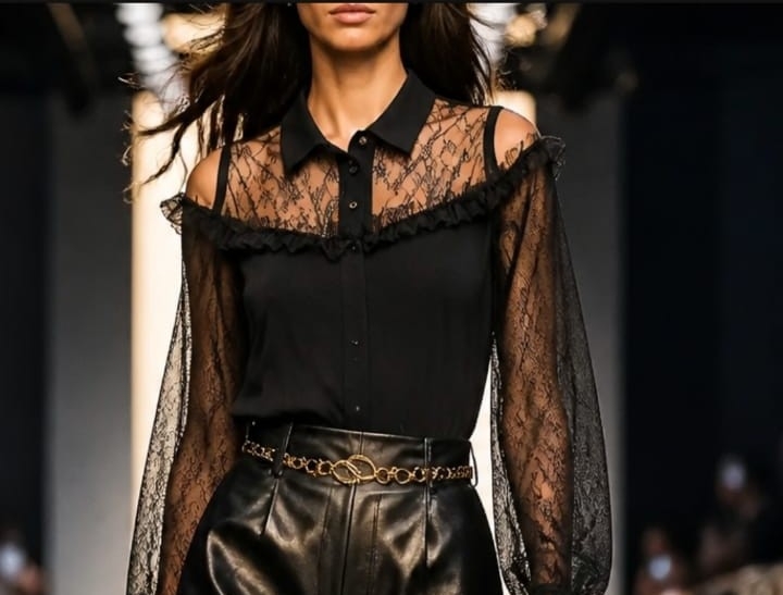 Camiseta Art. Joly Hombre Descubierto C Tul Lurex/ Flores - Imagen 3