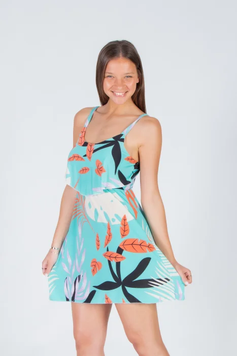 Vestido con Volado Talles 3 al 9 Seda Fria