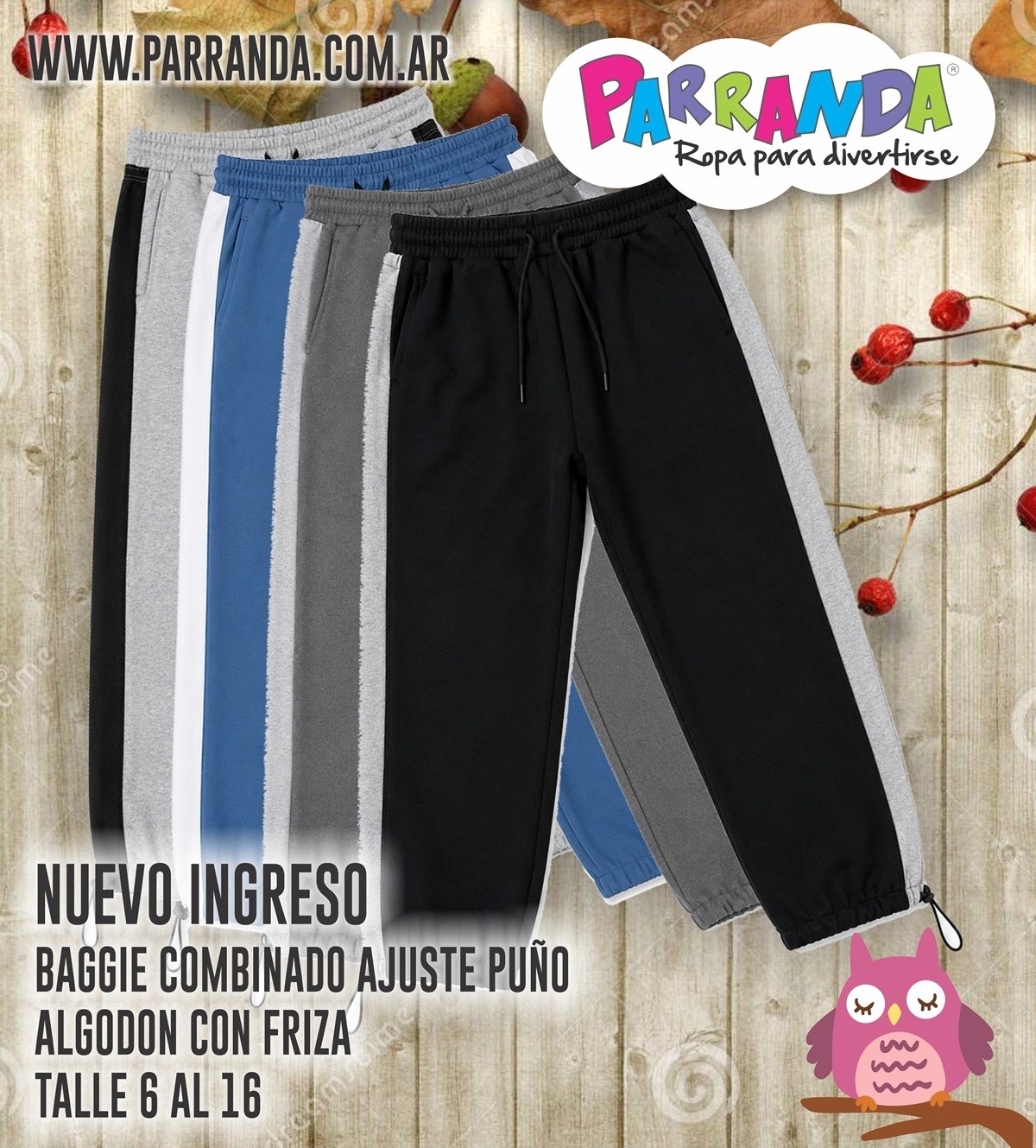 Pantalón Baggie Combinado Niño con Puño Ajuste - Imagen 2