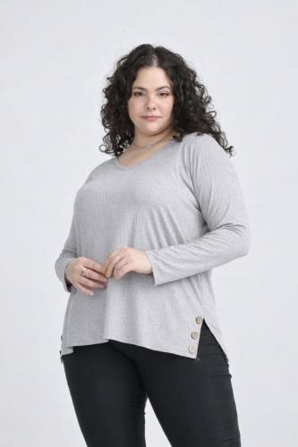 Remera Cuello V' Botones en Costados!!