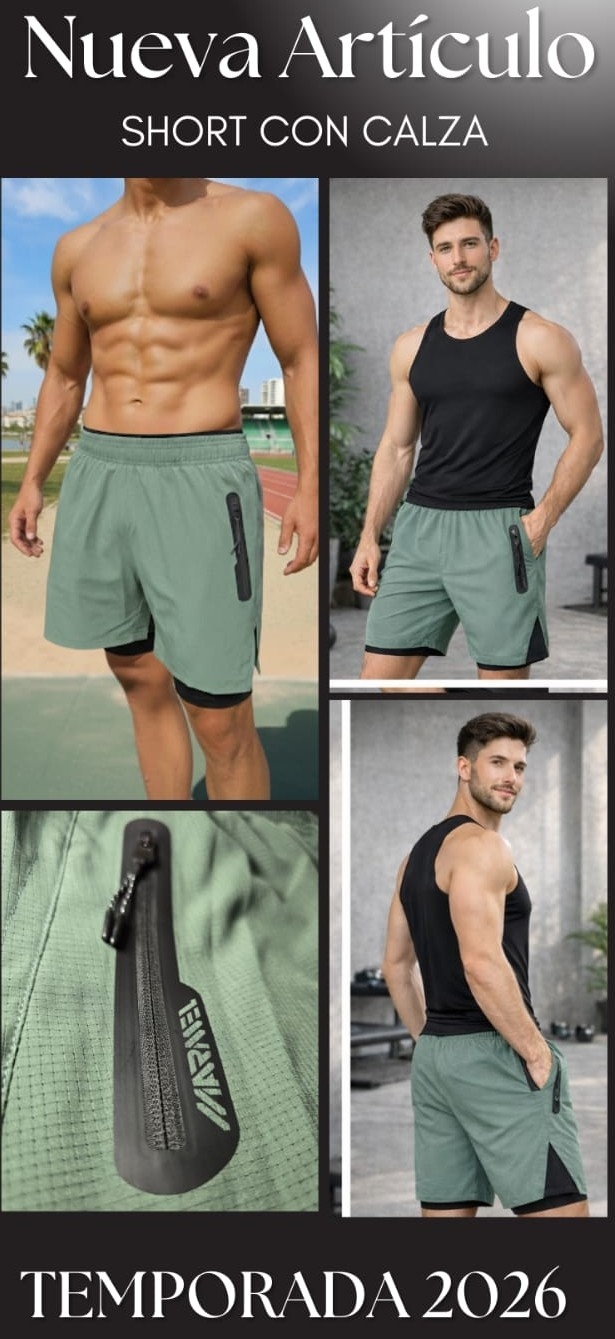 Short con Calza Dri-fit con Termosellado de Hombre Talles 1 al 5 - Imagen 1