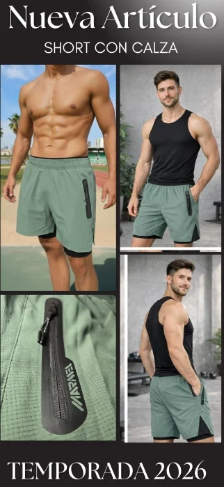 Short con Calza Dri-fit con Termosellado de Hombre Talles 1 al 5