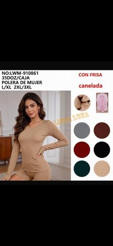 Remera Termica de Dama Canelada