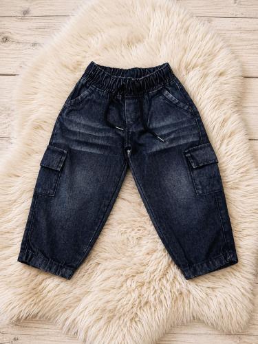 Baggy Jeans Negro con Bigote para Bebé