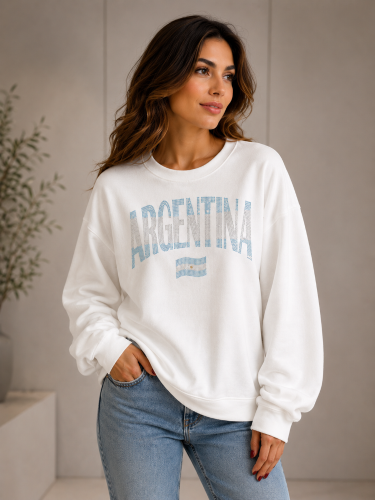 Buzo Argentina de Plush con Strass Mujer