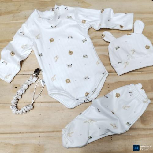 Conjunto Body Media Polera, Ranita y Gorrito