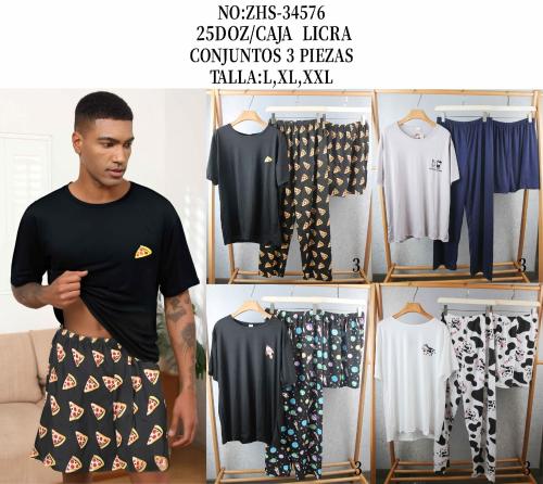 Pijamas 3 Piezas para Hombre