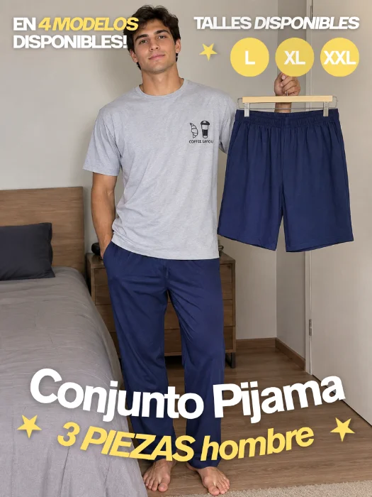 Pijamas 3 Piezas para Hombre