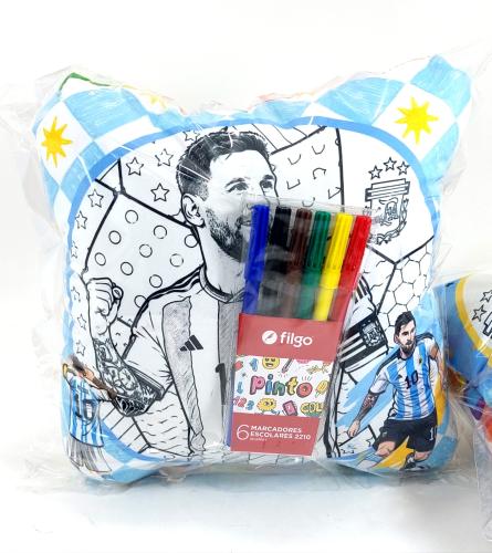 Almohada Didactica Niños Messi Mundial