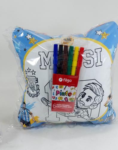 Almohada Didactica Niños Messi Mundial - Miniatura 3
