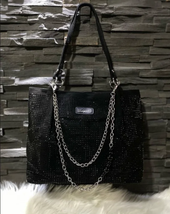 Bolso Gamuza con Strass Importado
