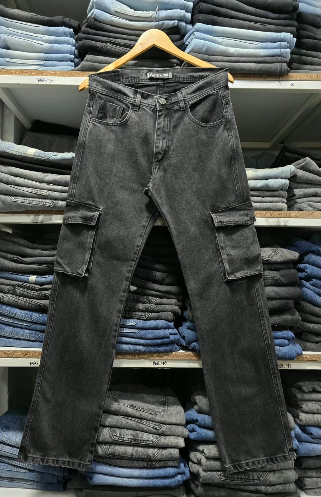 Mom Cargo Bolsillo 3d Gris Oscuro - Imagen 1