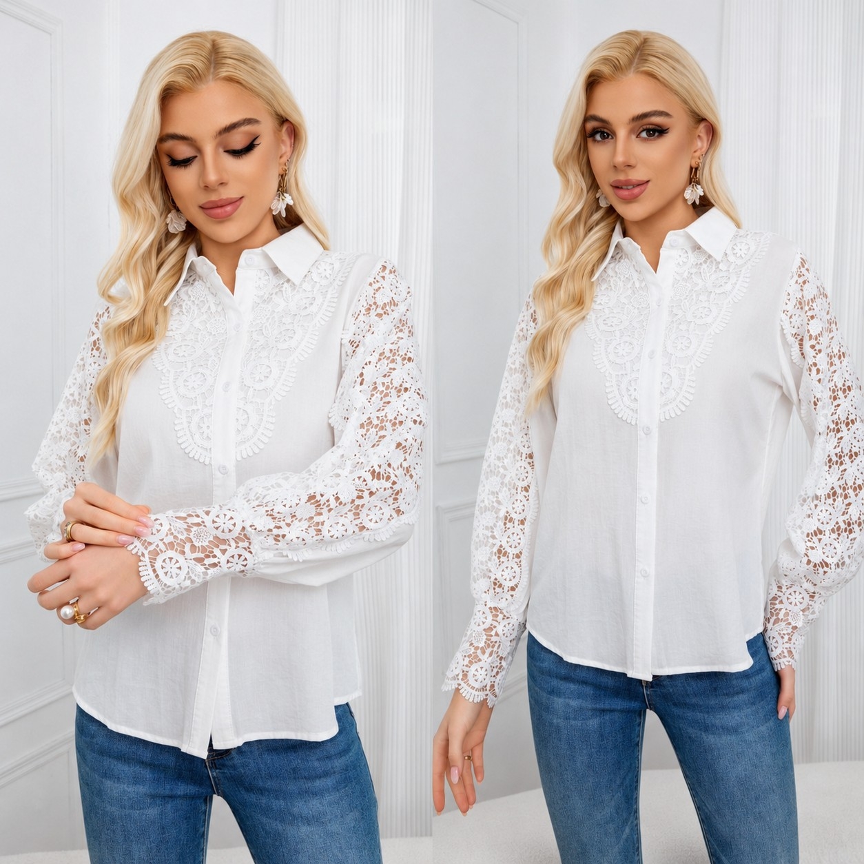 Camisa con Encaje - Imagen 1