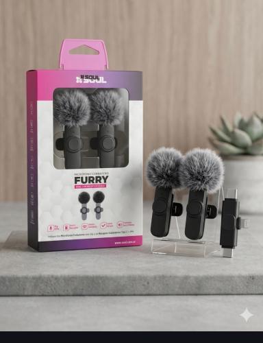 Micrófono Corbatero Soul "furry"  Dual con Receptor Doble