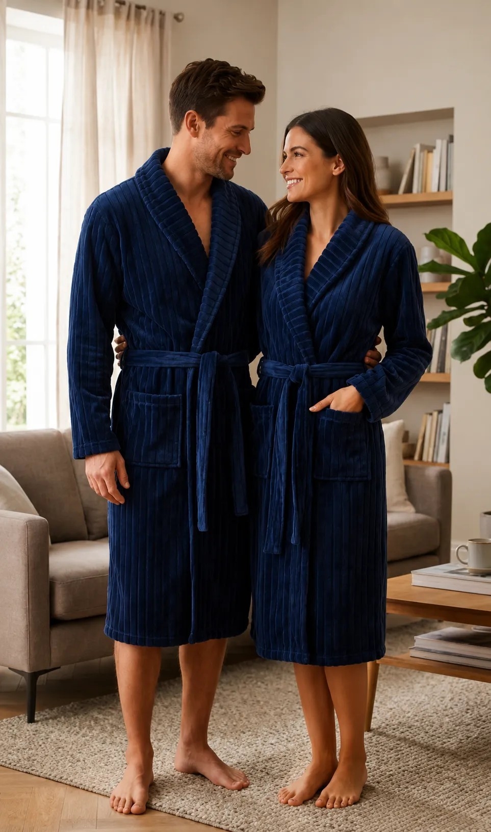 Batas Flannel Acanelado Unisex - Imagen 2