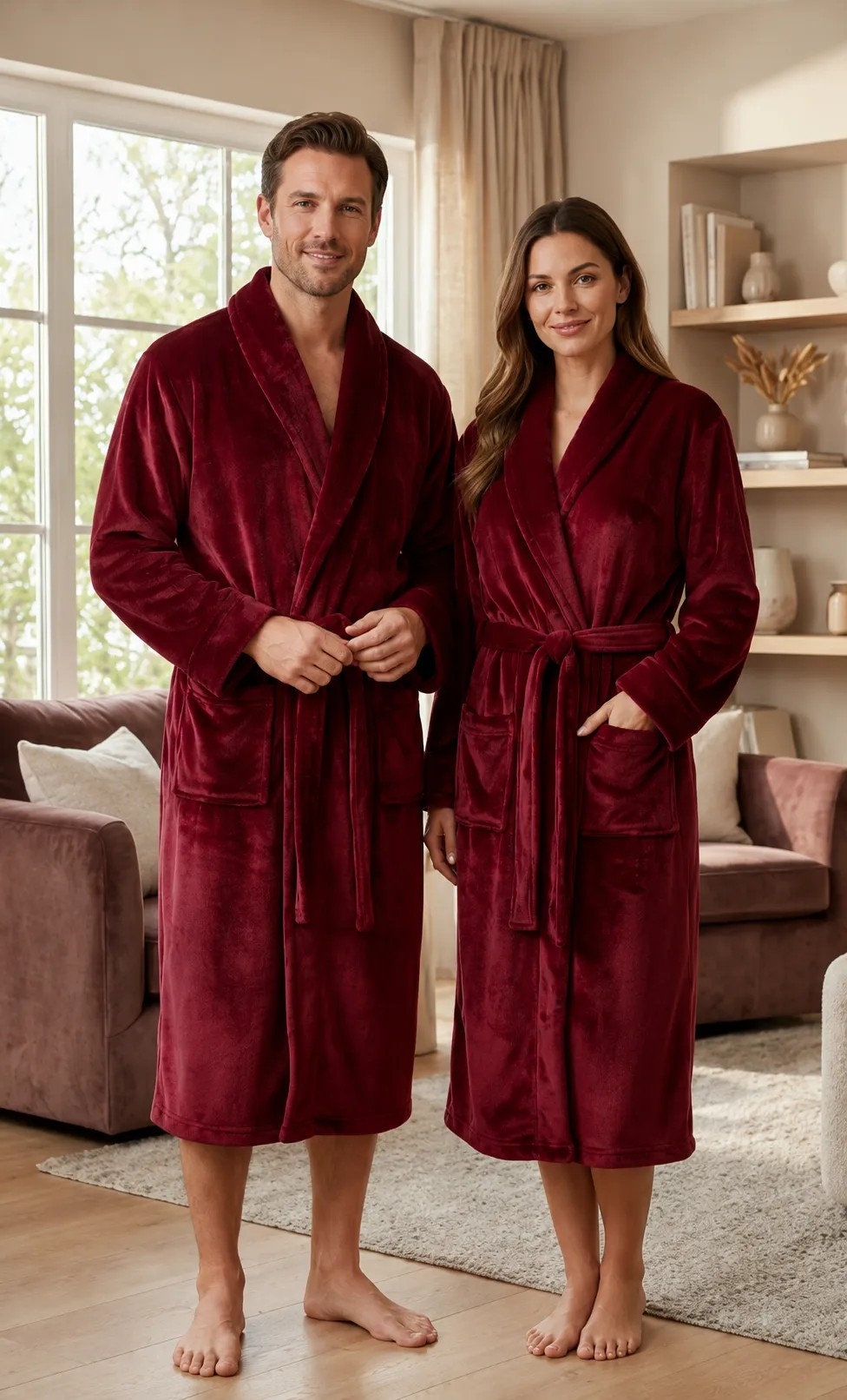 Batas Flannel Liso Unisex - Imagen 2