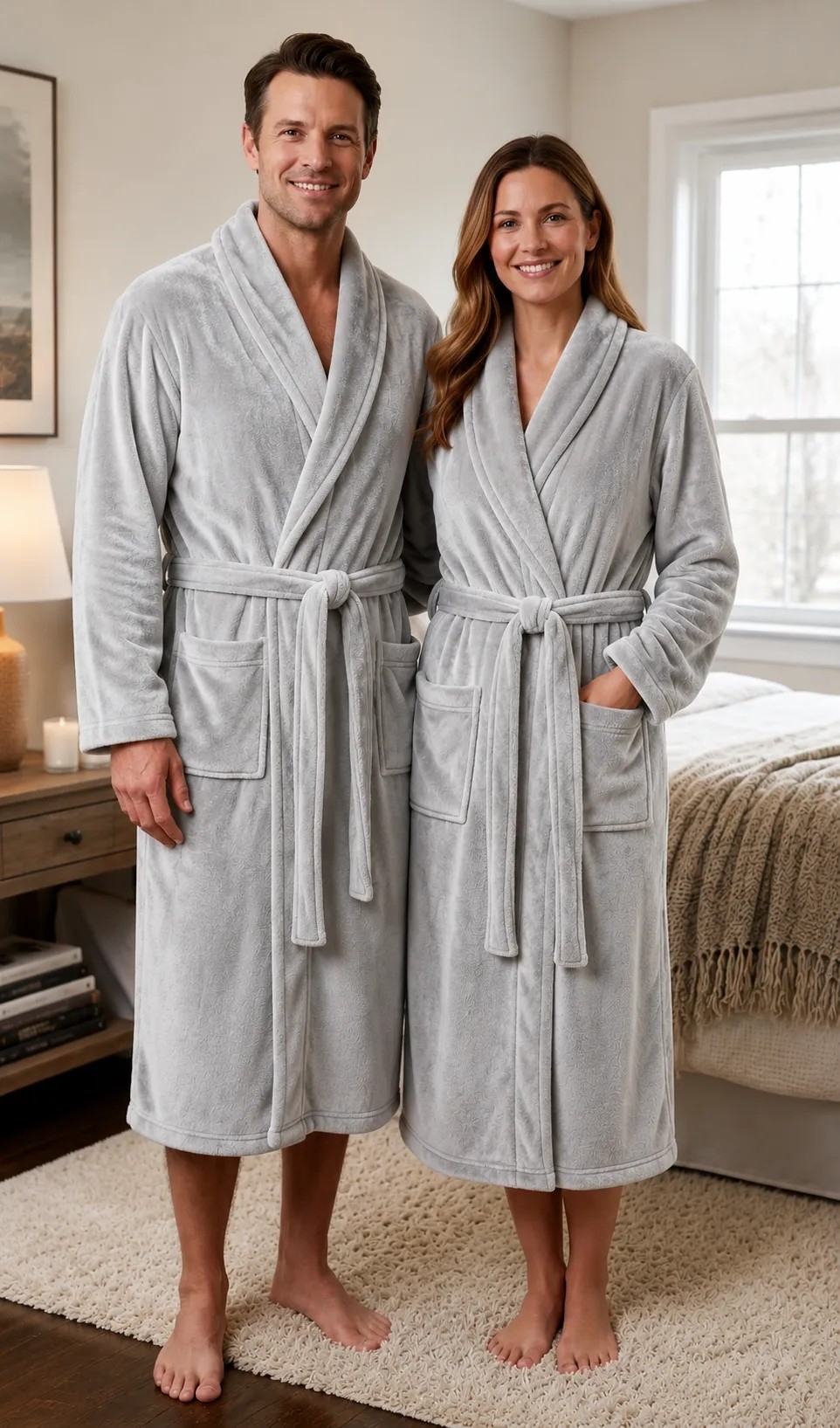 Batas Flannel Liso Unisex - Imagen 3