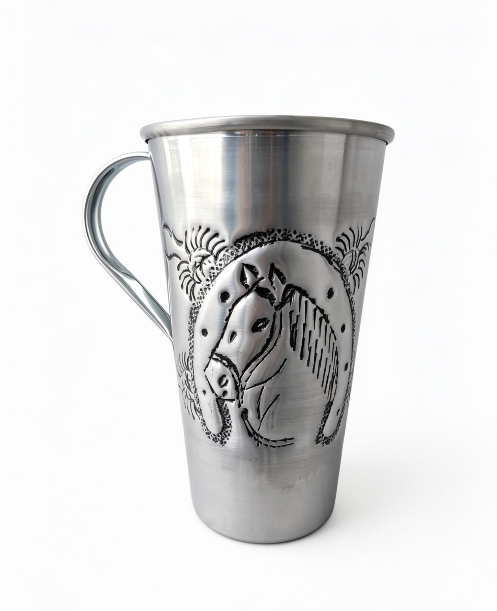 Jarra Cincelada de Aluminio 1litro Caballo - Imagen 1