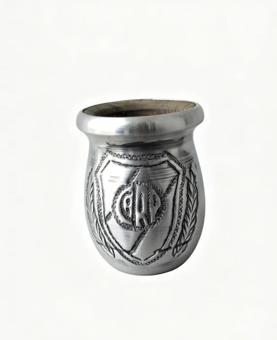 Mate de Palo Santo Forrado Cincelado River Plate