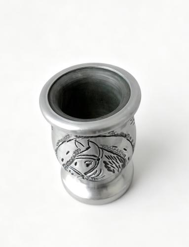 Mate de Palo Santo Forrado Cincelado Caballo - Miniatura 2