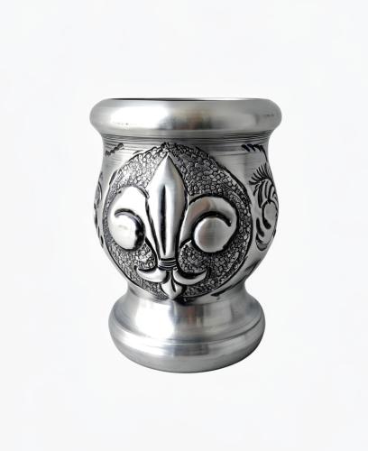 Mate de Palo Santo Forrado Cincelado Flor de Liz