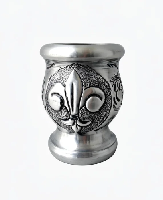Mate de Palo Santo Forrado Cincelado Flor de Liz
