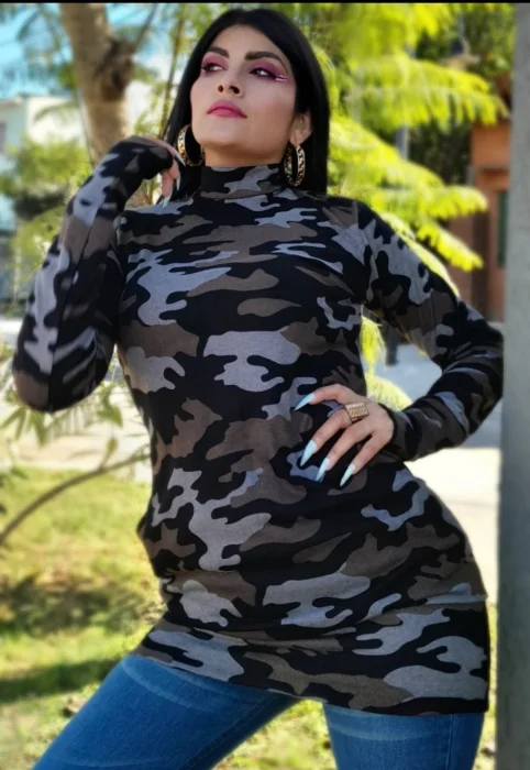Sweter/vestido Medio Cuello Camuflado