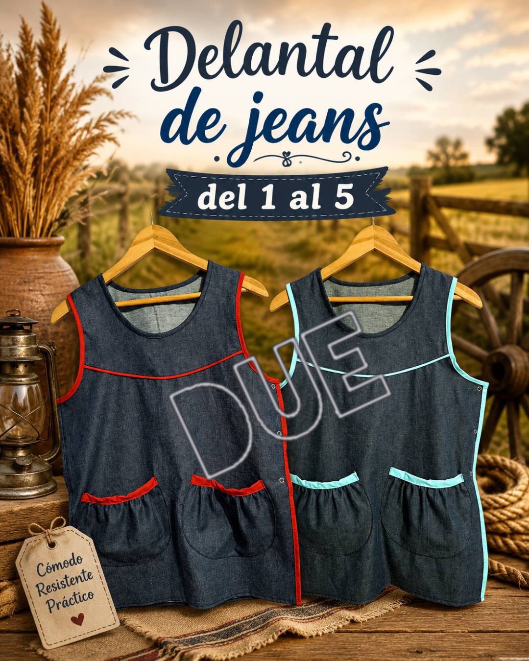 Delantal de Maestra en Jeans - Imagen 3
