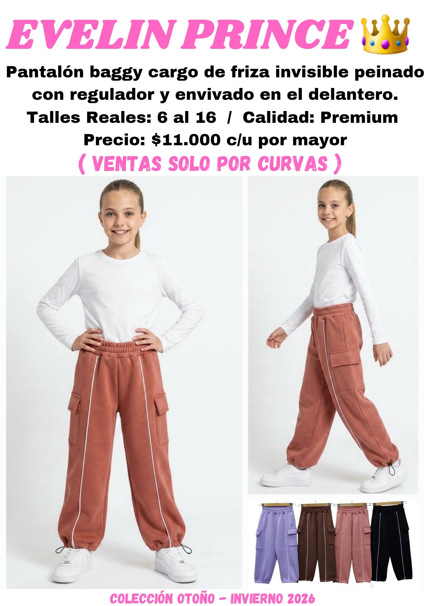 Pantalon Baggy Cargo con Regulador y Linea - Imagen 1