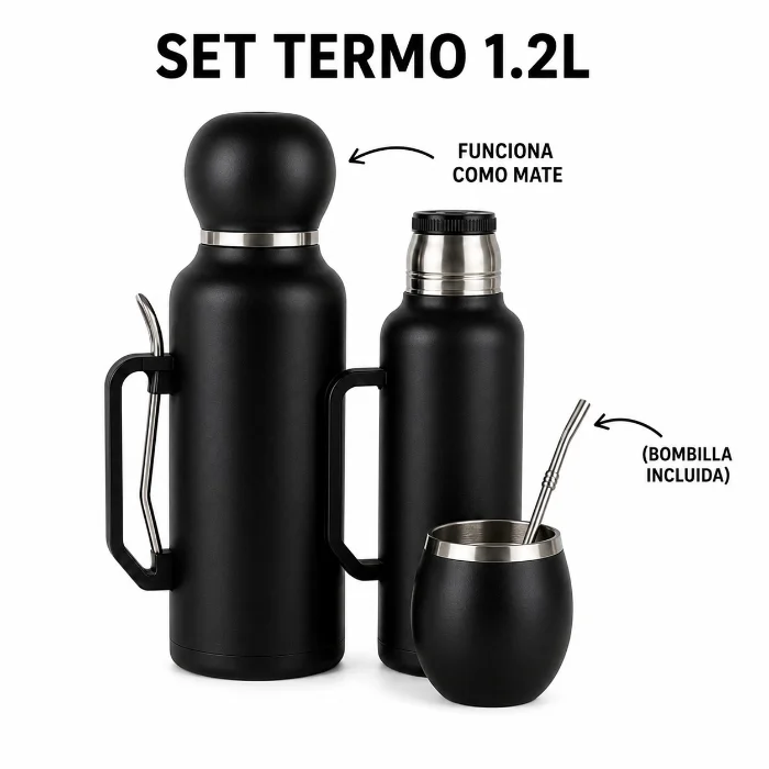 Set Termo Mate Bombilla 1.2l