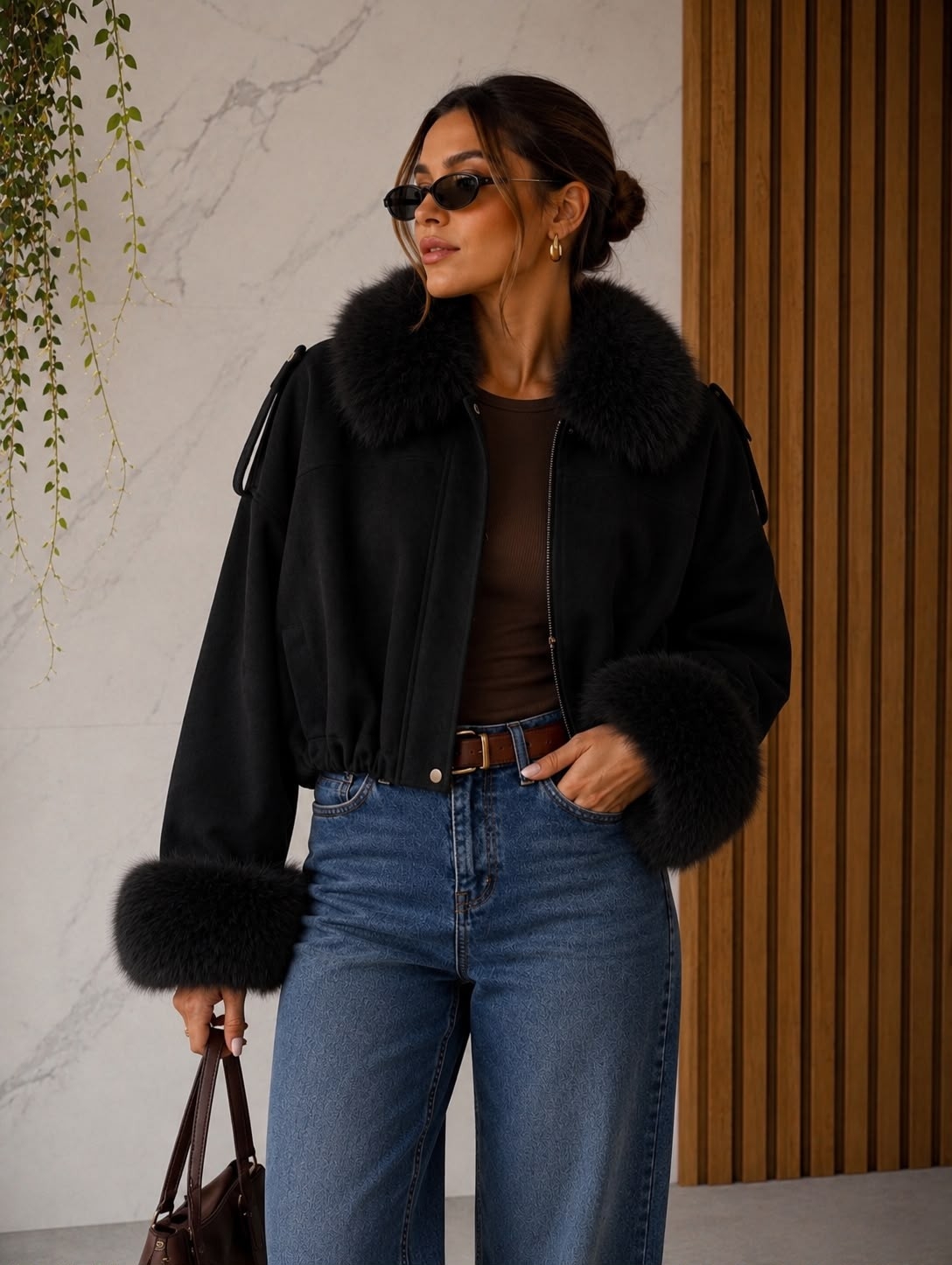 Campera Bomber Gamuza Cod:9022a - Imagen 2