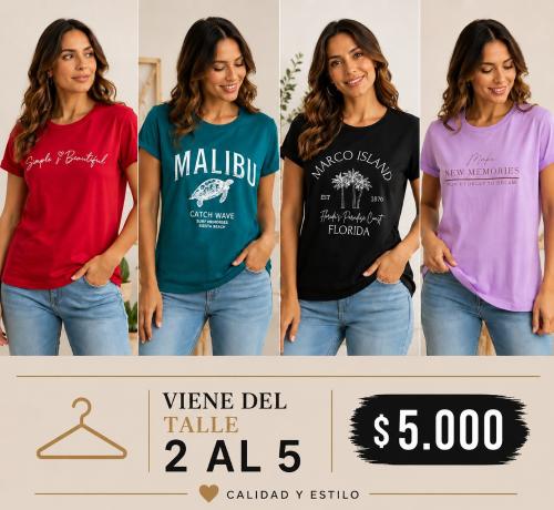 Remera Algodon Mujer
