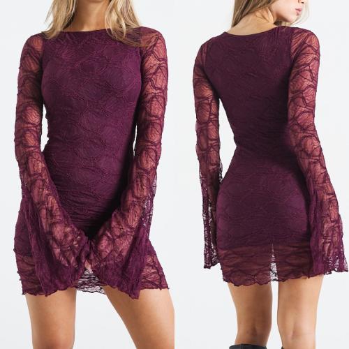 Vestido Encaje Manga Larga