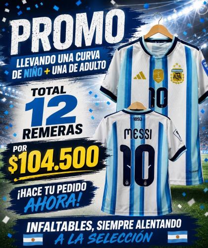 Promo Remera Argentina Sublimadas