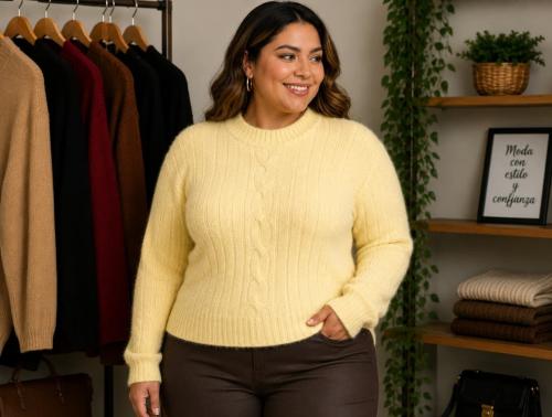 Sweaters Peludos Tejido