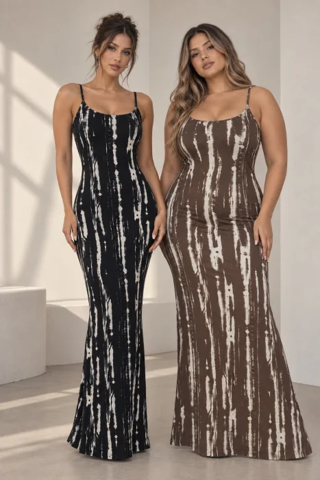 Talles 40 al 46/48 - Línea Curvy - Vestido Largo Selena
