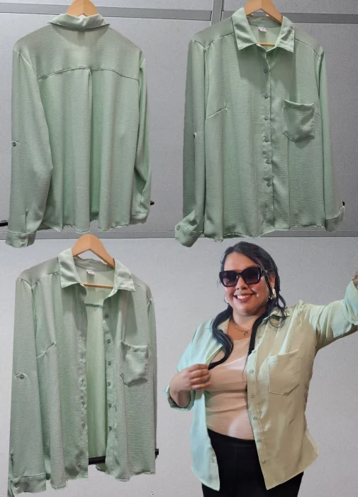 Camisa Verde Menta - Lino Cey Rayado