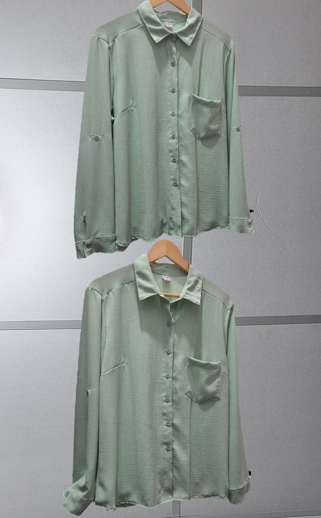 Camisa Verde Menta - Lino Cey Rayado - Imagen 3