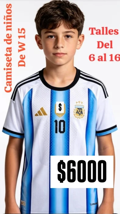 Camiseta Argentina Niños Disponible