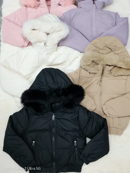 Campera Reversible Doble Cara Inpermeable Segunda Cara en Corderoy para Nena