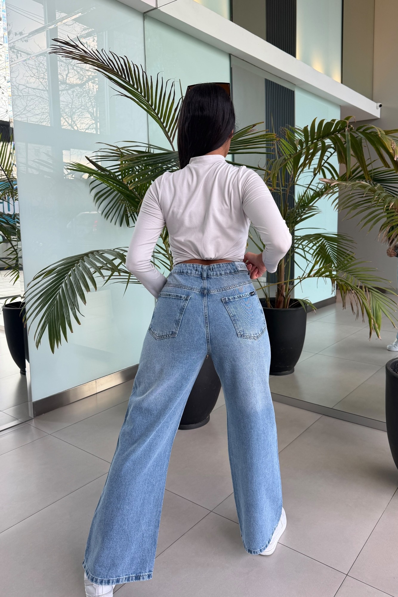 Wide Leg Rigido Celeste - Imagen 2