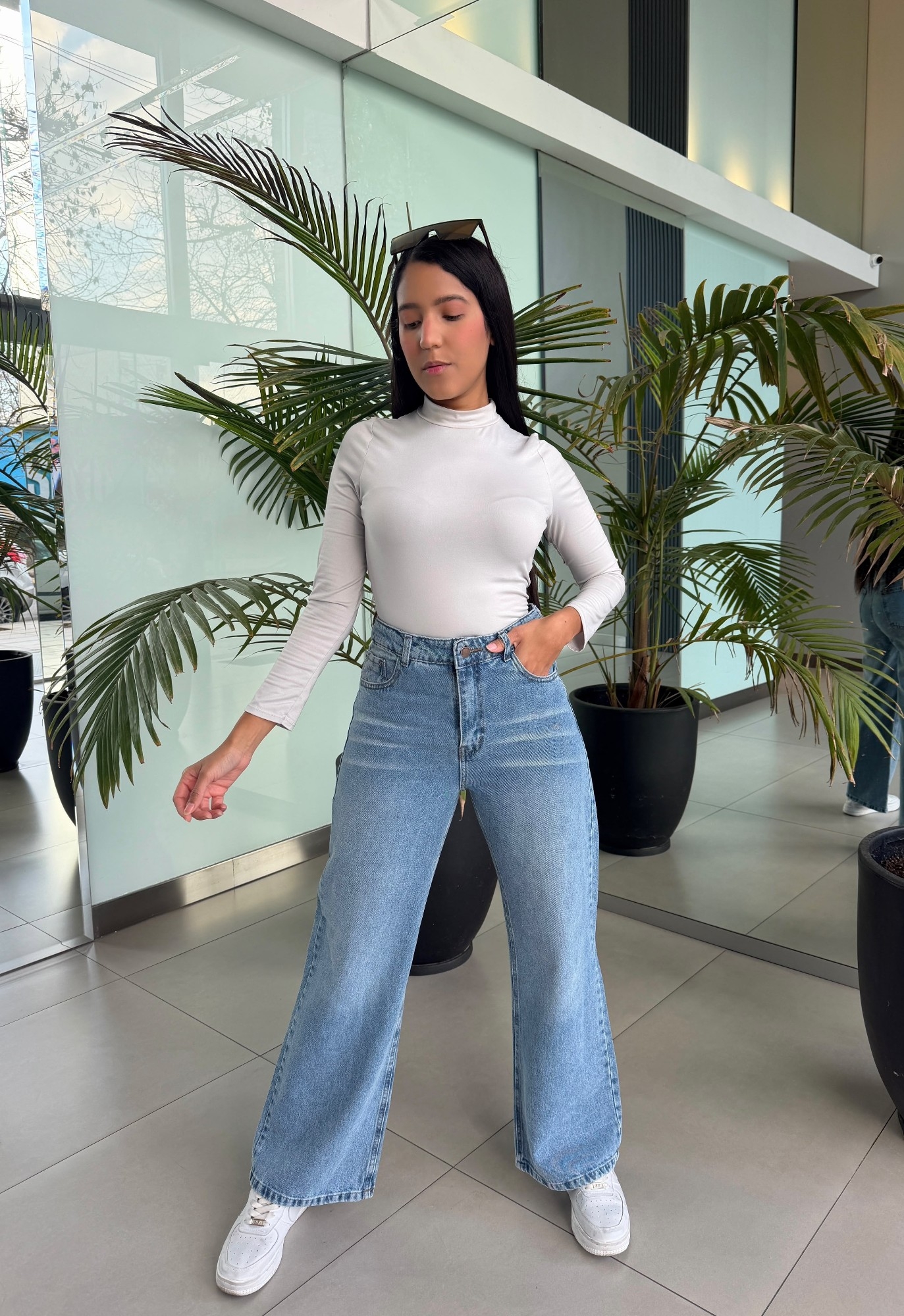 Wide Leg Rigido Celeste - Imagen 3
