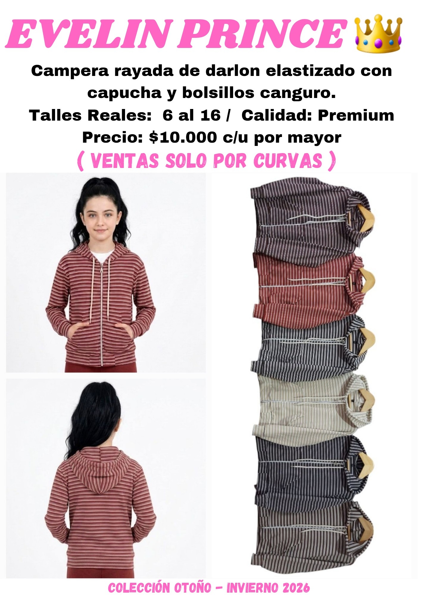Campera Rayada Unisex - Imagen 1