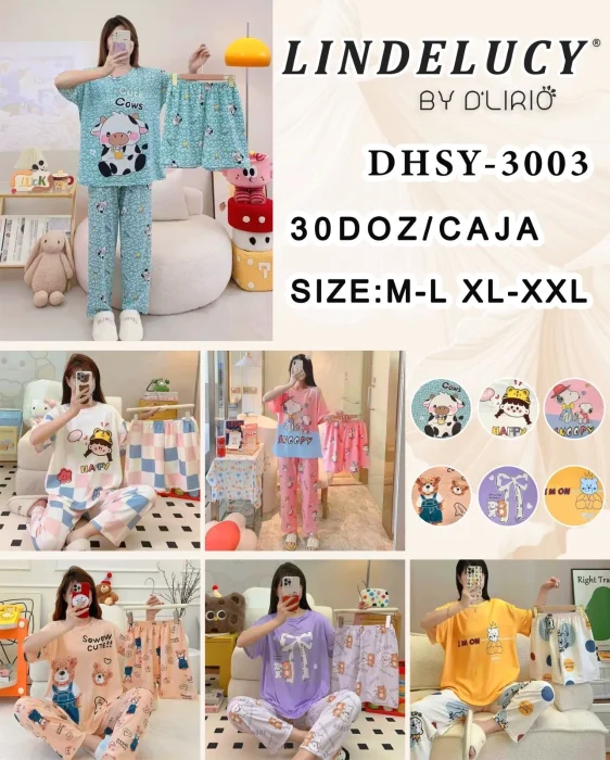 Pijama de 3 Piezas Mujer