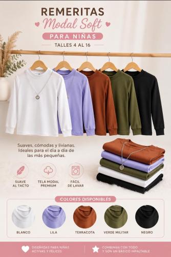 Remeras de Modal Sof de Niñas