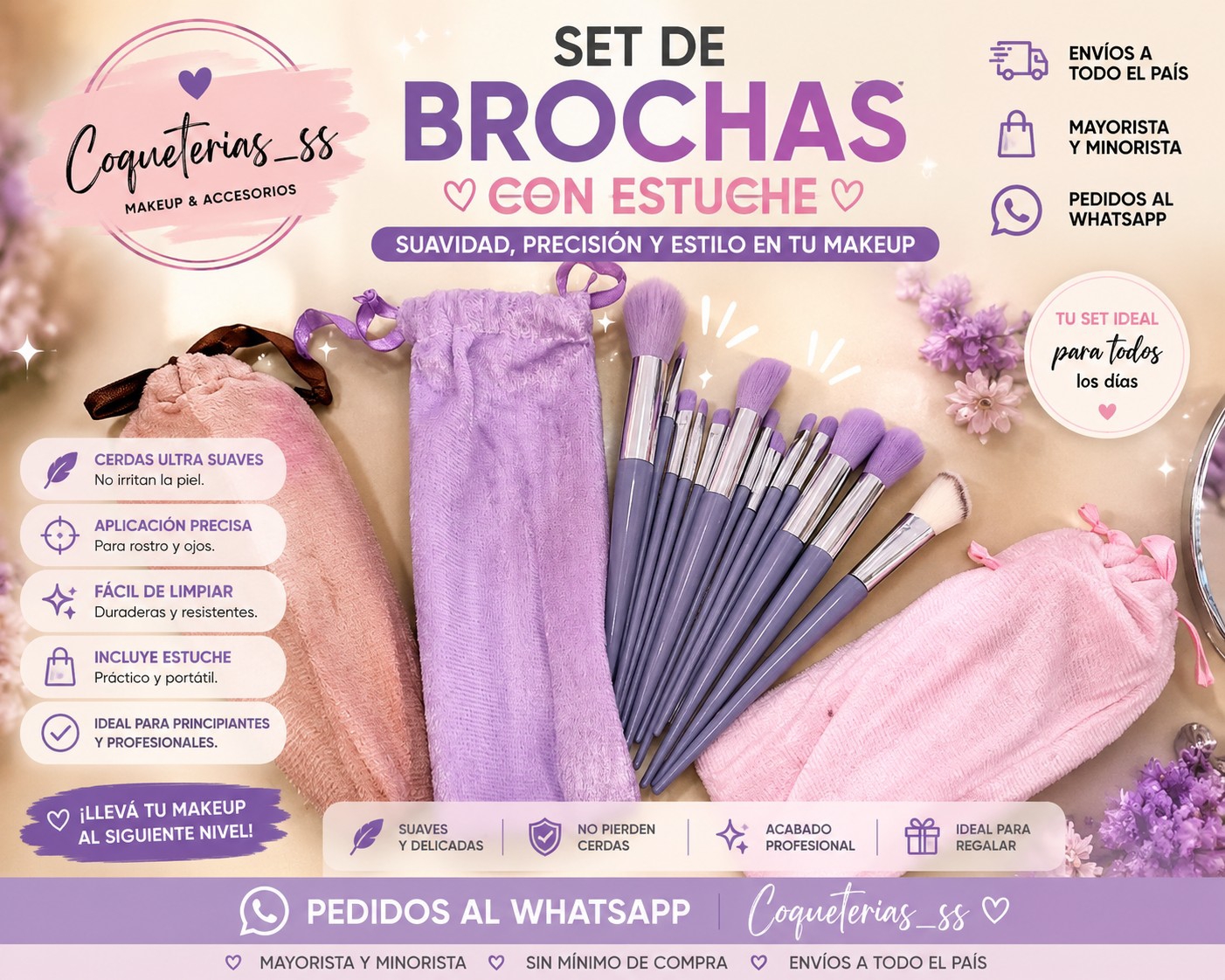 Set de Brochas Tei Completo con Estuche - Imagen 1