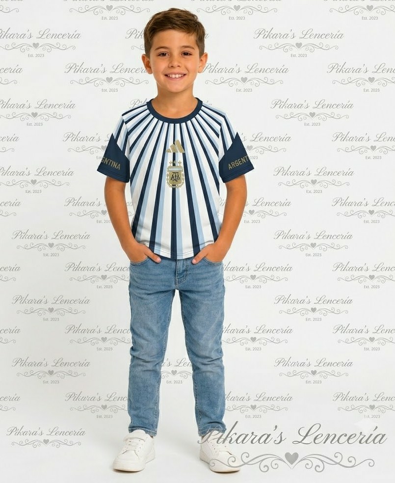 Liquidacion Camiseta Fútbol  Argentina Prematch Niños Poco Stock - Imagen 2